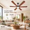 XUGA Zephyr F1P 32W 5 Star 320rpm Copper Motor Oakwood BLDC 6 Blade Ceiling Fan with Remote & Copper Motor, Sweep: 1200 mm | 5 years Warranty