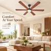 XUGA Zephyr F1P 32W 5 Star 320rpm Copper Motor Oakwood BLDC 6 Blade Ceiling Fan with Remote & Copper Motor, Sweep: 1200 mm | 5 years Warranty
