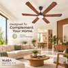 XUGA Zephyr F1P 32W 5 Star 320rpm Copper Motor Oakwood BLDC 6 Blade Ceiling Fan with Remote & Copper Motor, Sweep: 1200 mm | 5 years Warranty