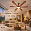 XUGA Zephyr F1P 32W 5 Star 320rpm Copper Motor Oakwood BLDC 6 Blade Ceiling Fan with Remote & Copper Motor, Sweep: 1200 mm | 5 years Warranty
