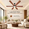 XUGA Zephyr F1P 32W 5 Star 320rpm Copper Motor Oakwood BLDC 6 Blade Ceiling Fan with Remote & Copper Motor, Sweep: 1200 mm | 5 years Warranty