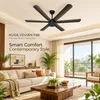 XUGA Jovian F6B 32W 5 Star 320rpm Smoke Brown BLDC 6 Blade Ceiling Fan with Remote & Copper Motor, Sweep: 1200 mm | 5 Years Warranty