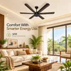XUGA Jovian F6B 32W 5 Star 320rpm Smoke Brown BLDC 6 Blade Ceiling Fan with Remote & Copper Motor, Sweep: 1200 mm | 5 Years Warranty
