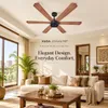 XUGA Jovian F6P 32W 5 Star 320rpm Oakwood BLDC 6 Blade Ceiling Fan with Remote & Copper Motor, Sweep: 1200 mm | 5 years warranty