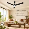 XUGA Celeste F2B 28W 5 Star 380rpm 3 Blade Smoky Brown BLDC Ceiling Fan with Remote, Sweep: 1200 mm , Copper Motor , 5 Years Warranty