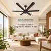 XUGA Jovian F6D 32W 5 Star 320rpm Black BLDC 6 Blade Ceiling Fan with Remote & Copper Motor, Sweep: 1200 mm | 5 year Warranty