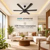 XUGA Jovian F6D 32W 5 Star 320rpm Black BLDC 6 Blade Ceiling Fan with Remote & Copper Motor, Sweep: 1200 mm | 5 year Warranty
