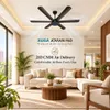 XUGA Jovian F6D 32W 5 Star 320rpm Black BLDC 6 Blade Ceiling Fan with Remote & Copper Motor, Sweep: 1200 mm | 5 year Warranty