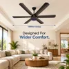 XUGA Jovian F6D 32W 5 Star 320rpm Black BLDC 6 Blade Ceiling Fan with Remote & Copper Motor, Sweep: 1200 mm | 5 year Warranty