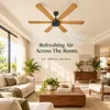 XUGA Jovian F6W 32W 5 Star 320rpm Wooden BLDC 6 Blade Ceiling Fan with Remote & Copper Motor, Sweep: 1200 mm | 5 Year Warranty