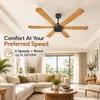 XUGA Jovian F6W 32W 5 Star 320rpm Wooden BLDC 6 Blade Ceiling Fan with Remote & Copper Motor, Sweep: 1200 mm | 5 Year Warranty