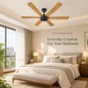 XUGA Jovian F6W 32W 5 Star 320rpm Wooden BLDC 6 Blade Ceiling Fan with Remote & Copper Motor, Sweep: 1200 mm | 5 Year Warranty