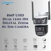Cybernautt K8C 8MP Outdoor 4G Dual-Lens PTZ CCTV Camera- 355 deg Pan-Tilt, 10x Zoom, 4MP+4MP, Colour Night Vision, Two-Way Audio, Waterproof, H.265+, AI Motion Detect, Alarm, Storage up to 128GB