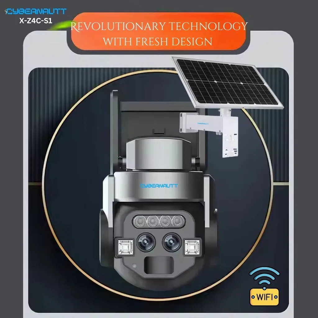 Cybernautt X-Z4C-S1 4MP HD Dual Lens Smart Wi-Fi Solar Camera with 10X Zoom,