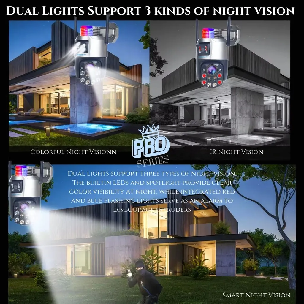 Cybernautt P26I18W Pro 3MP+3MP Dual-Lens CCTV Camera- 18x Optical Zoom, Wi-Fi, Starlight Colour Night Vision, Human Tracking, 60m IR, 2-Way Audio, Alarm