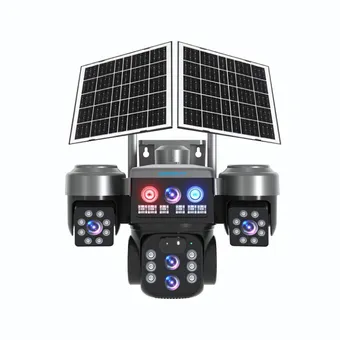 Cybernautt X10T 12MP 3 Lens PTZ Solar 4G Sim Outdoor CCTV Camera with 3 View | 360° | Night Vision | Motion Detection| Siren Alarm | 2 Way Audio | RGB Light | Dual Solar Panel | Use Air-tel 4G Sim