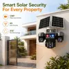 Cybernautt X10T 12MP 3 Lens PTZ Solar 4G Sim Outdoor CCTV Camera with 3 View | 360° | Night Vision | Motion Detection| Siren Alarm | 2 Way Audio | RGB Light | Dual Solar Panel | Use Air-tel 4G Sim