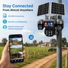 Cybernautt X10T 12MP 3 Lens PTZ Solar 4G Sim Outdoor CCTV Camera with 3 View | 360° | Night Vision | Motion Detection| Siren Alarm | 2 Way Audio | RGB Light | Dual Solar Panel | Use Air-tel 4G Sim