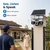 Cybernautt X18L 12MP 3 Lens PTZ Solar 4G Sim Wireless Outdoor CCTV Camera with Three Side View | 360° | Night Vision | All 3 Lens App Control | Motion Detection, Motion Tracking