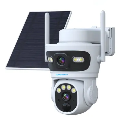 Cybernautt X8I 8MP  4G Solar Sim Camera with Dual Lens Night Vision & 2-Way Audio , All time recording , Low FR recording ,& Support SD Upto 256GB
