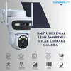 Cybernautt X8I 8MP  4G Solar Sim Camera with Dual Lens Night Vision & 2-Way Audio , All time recording , Low FR recording ,& Support SD Upto 256GB