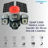 Cybernautt X10Q 4MP+4MP+4MP Triple Lens Full HD Battery Powered & Solar Sim Camera with Human Detection Motion Detection & 2 Way Audio