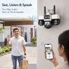 Cybernautt K18Z (6+6+6) MP 3 Lens PTZ 4G Sim Wireless Outdoor CCTV Camera with Three Side View | 360° | Night Vision | Motion Detection| Siren Alarm| Outdoor | Gym | Farm