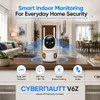 Cybernautt V6Z 6MP HD Surveillance Camera True 3 Lenses Night Vision for Home Use , New Baby Monitor , Motion Detection , Upto 128Gb