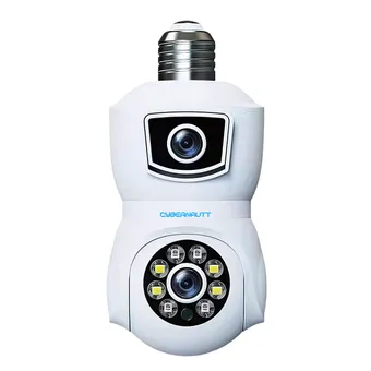 Cybernautt V8B 4MP+4MP 1920x1080p UHD Dual Lens Light Bulb Smart Wi-Fi Camera Night Vision , Motion Detection , Upto 128Gb , Bulb camera