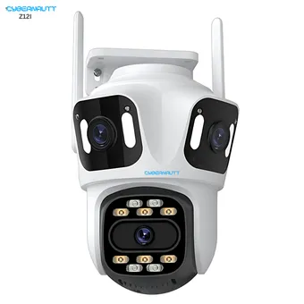 Cybernautt Z12I 4MP+4MP+4MP 3 Lens Smart Wi-Fi Camera with LAN Port Human Tracking Night Vision & 2-Way Audio for Home Security