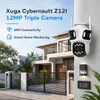 Cybernautt Z12I 4MP+4MP+4MP 3 Lens Smart Wi-Fi Camera with LAN Port Human Tracking Night Vision & 2-Way Audio for Home Security