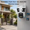 Cybernautt Z12I 4MP+4MP+4MP 3 Lens Smart Wi-Fi Camera with LAN Port Human Tracking Night Vision & 2-Way Audio for Home Security