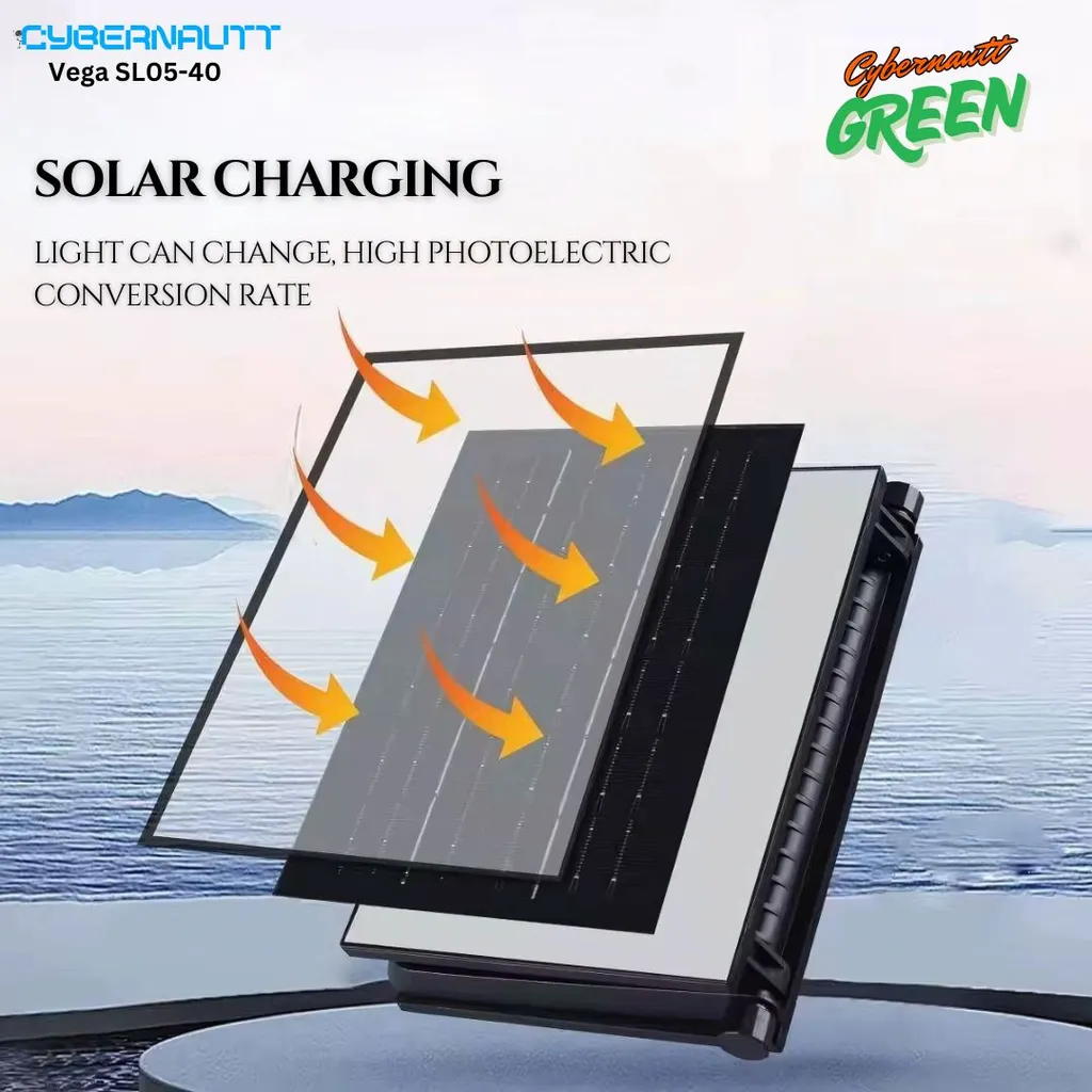 Cybernautt Green 40W 6000K Foldable LED Solar Street Light, Vega SL05-40