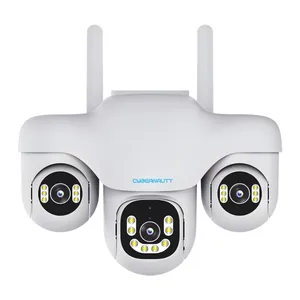 Cybernautt K18C 18MP 3 Lens PTZ 4G Sim Wireless Outdoor CCTV Camera with Three Side View | 360° | Night Vision | Motion Detection| All 3 Lens Mobile Operated