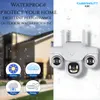 Cybernautt K18C 18MP 3 Lens PTZ 4G Sim Wireless Outdoor CCTV Camera with Three Side View | 360° | Night Vision | Motion Detection| All 3 Lens Mobile Operated