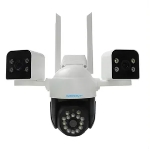 Cybernautt Z6A Security Camera, 5MP Triple Lens PTZ Outdoor Camera, 355° Pan 90° Tilt, Color Night Vision, Dual-Band WiFi, Two-Way Audio, Motion Tracking, Human Detection, IP65 Waterproof, Cloud/TF Storage