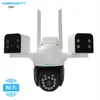 Cybernautt Z6A Security Camera, 5MP Triple Lens PTZ Outdoor Camera, 355° Pan 90° Tilt, Color Night Vision, Dual-Band WiFi, Two-Way Audio, Motion Tracking, Human Detection, IP65 Waterproof, Cloud/TF Storage