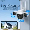 Cybernautt Z6A Security Camera, 5MP Triple Lens PTZ Outdoor Camera, 355° Pan 90° Tilt, Color Night Vision, Dual-Band WiFi, Two-Way Audio, Motion Tracking, Human Detection, IP65 Waterproof, Cloud/TF Storage