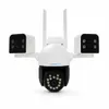 Cybernautt Z6A Security Camera, 5MP Triple Lens PTZ Outdoor Camera, 355° Pan 90° Tilt, Color Night Vision, Dual-Band WiFi, Two-Way Audio, Motion Tracking, Human Detection, IP65 Waterproof, Cloud/TF Storage