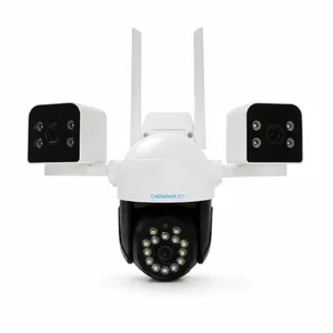 Cybernautt Z6A Security Camera, 5MP Triple Lens PTZ Outdoor Camera, 355° Pan 90° Tilt, Color Night Vision, Dual-Band WiFi, Two-Way Audio, Motion Tracking, Human Detection, IP65 Waterproof, Cloud/TF Storage