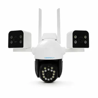 Cybernautt Z6A Security Camera, 5MP Triple Lens PTZ Outdoor Camera, 355° Pan 90° Tilt, Color Night Vision, Dual-Band WiFi, Two-Way Audio, Motion Tracking, Human Detection, IP65 Waterproof, Cloud/TF Storage