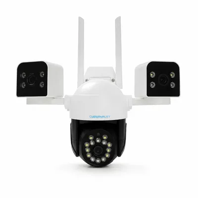 Cybernautt Z6A Security Camera, 5MP Triple Lens PTZ Outdoor Camera, 355° Pan 90° Tilt, Color Night Vision, Dual-Band WiFi, Two-Way Audio, Motion Tracking, Human Detection, IP65 Waterproof, Cloud/TF Storage