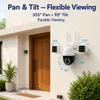 Cybernautt Z6A Security Camera, 5MP Triple Lens PTZ Outdoor Camera, 355° Pan 90° Tilt, Color Night Vision, Dual-Band WiFi, Two-Way Audio, Motion Tracking, Human Detection, IP65 Waterproof, Cloud/TF Storage