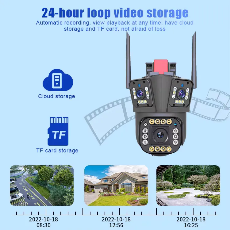 Cybernautt K6F 8MP 4G Dual-Lens PTZ CCTV Camera- 355 deg Pan-Tilt, Colour Night Vision, AI Human Detection, 2-Way Audio, Alarm, up to 128GB