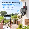 Cybernautt K6F 8MP 4G Dual-Lens PTZ CCTV Camera- 355 deg Pan-Tilt, Colour Night Vision, AI Human Detection, 2-Way Audio, Alarm, up to 128GB