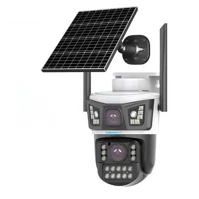 Cybernautt X9I 4MP+4MP 5V 2A CMOS Solar 4G SIM Outdoor Security Camera with Dual Lens & Human Detection