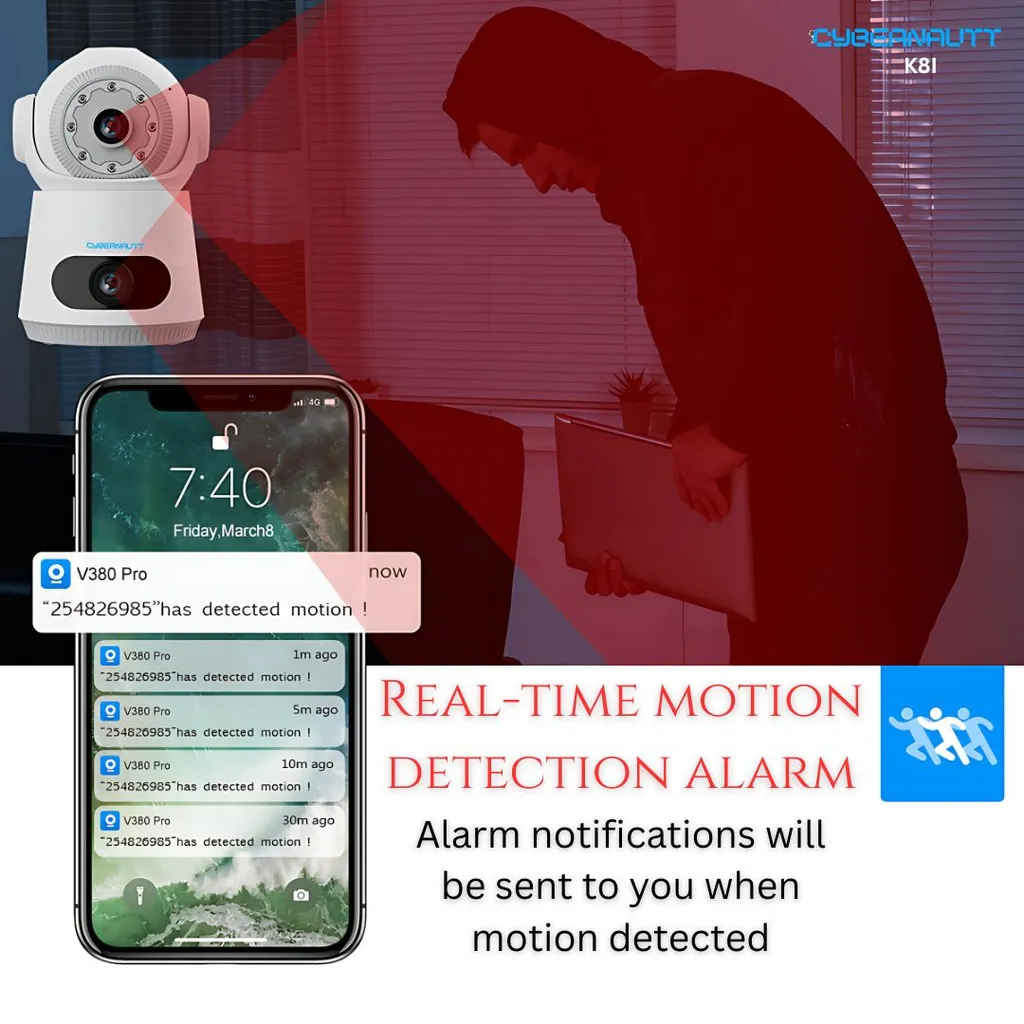 Cybernautt K8I-B 8MP 5V 9000mAh CMOS 4G Sim Camera with Dual Lens, 2-Way Audio & Night Vision