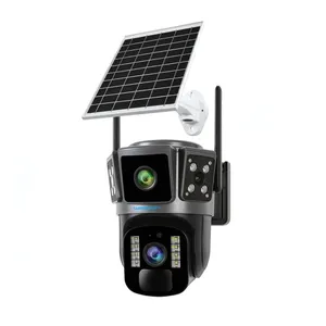 Cybernautt X110 4MP+4MP 5V 2A CMOS Outdoor Security Solar Sim Camera with Dual Lens & Human Motion Tracking