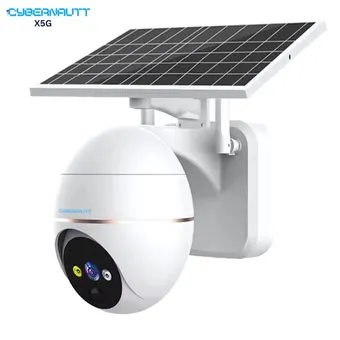 Cybernautt X5G 5MP Solar-Powered 4G Outdoor CCTV Camera- 355 deg PTZ, Night Vision, 2-Way Talk, Motion Detection, up to 128GB SD, H.264, Wide Angle (No Wi-Fi Needed)