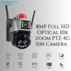 Cybernautt K9O-B 8MP 4G LTE Outdoor CCTV Camera- 10X Optical Zoom, H.265, 12000mAh Battery, Night Vision, Waterproof, Wireless Security Camera for Home/Garden, Supports up to 128GB